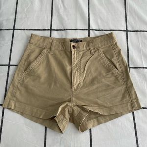 Tan High Waist Chino Shorts